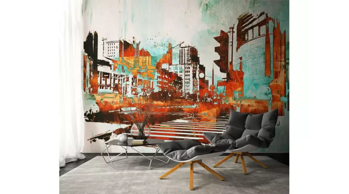 Wall Mural "Grunge art city" buy with delivery