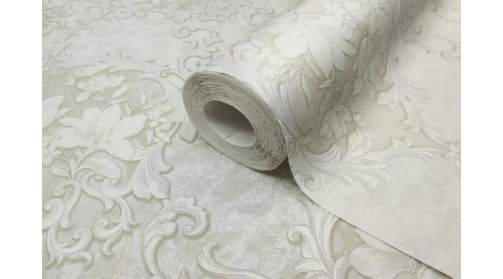 Vinyl Foam wallpaper on non-woven base Vinil Alonso DHS-1317/2 Light Beige 10,05 x 1,06 m