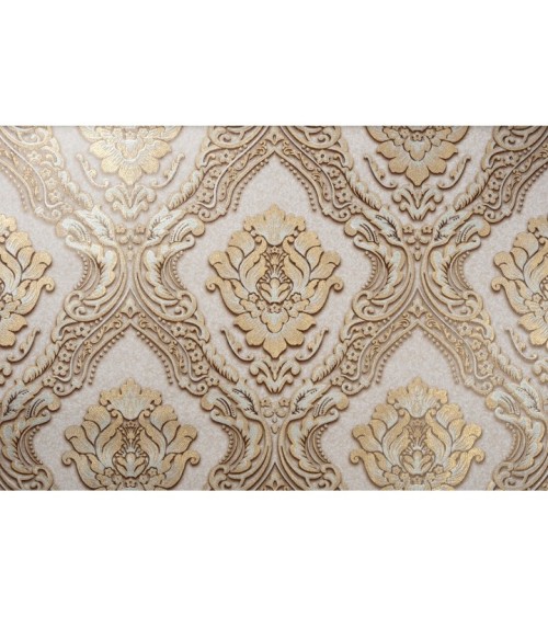 Vinyl Foam wallpaper on non-woven base Vinil Charlotte DHV-1196/1 Light Gold Silver 10,05 x 1,06