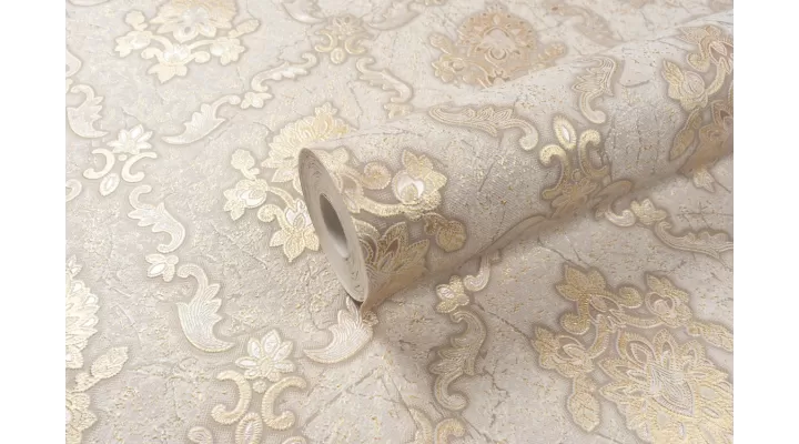 Vinyl Foam wallpaper on non-woven base Vinil Klein  DHS-1413/3 Golden Beige 10,05 x 1,06 m