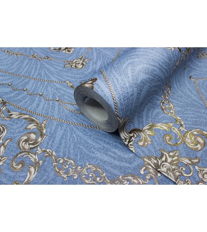 Vinyl Foam wallpaper on non-woven base Vinil Lankaran  DHS-1416/5 Blue 10,05 x 1,06 m