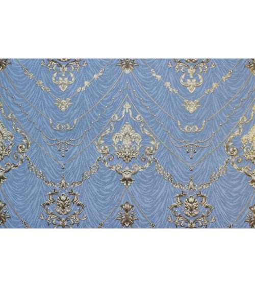 Vinyl Foam wallpaper on non-woven base Vinil Lankaran  DHS-1416/5 Blue 10,05 x 1,06 m