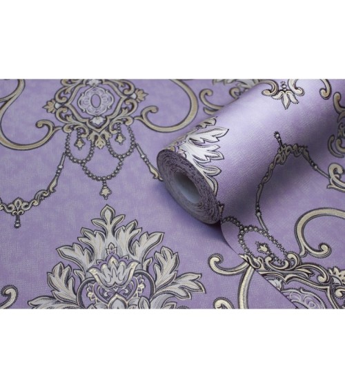 Vinyl Foam wallpaper on non-woven base Vinil Zan DHV-1249/7 Lavender 10,05 x 1,06 m