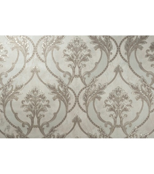 Hot Embossed wallpaper on Non-Woven Base Vinil Arona VIP4-1035 Silver-Brown 10,05 x 1,06 m