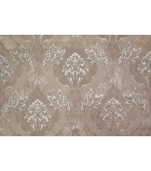 Hot Embossed wallpaper on Non-Woven Base Vinil Arona VIP6-1035 Dark-Beige 10,05 x 1,06 m