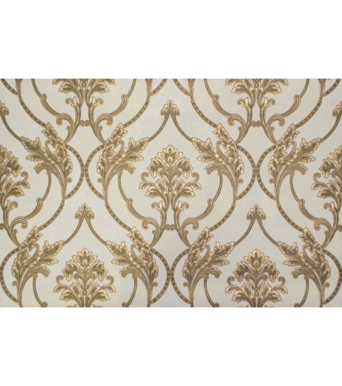 Hot Embossed wallpaper on Non-Woven Base Vinil Arona VIP7-1035 White-Gold 10,05 x 1,06 m