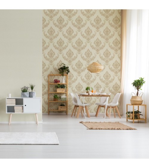 Hot Embossed wallpaper on Non-Woven Base Vinil Mersin PVIP 3-0871 Light-Beige 10,05 x 1,06 m