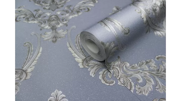 Hot Embossed wallpaper on Non-Woven Base Vinil Mersin PVIP 6-0871 Gray-blue 10,05 x 1,06 m