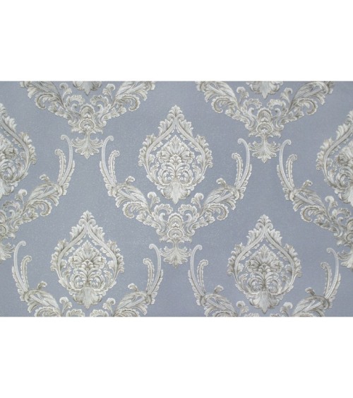 Hot Embossed wallpaper on Non-Woven Base Vinil Mersin PVIP 6-0871 Gray-blue 10,05 x 1,06 m