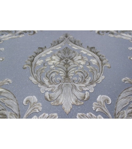 Hot Embossed wallpaper on Non-Woven Base Vinil Mersin PVIP 6-0871 Gray-blue 10,05 x 1,06 m