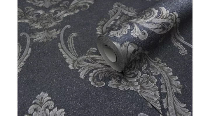 Hot Embossed wallpaper on Non-Woven Base Vinil Mersin PVIP 7-0871 Dark Gray 10,05 x 1,06 m