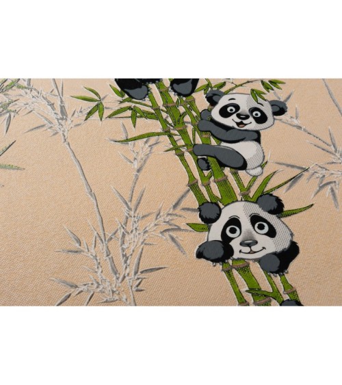 Vinyl Foam wallpaper on non-woven base Vinil Pandas DHN-1427/1 Peach 10,05 x 1,06 m