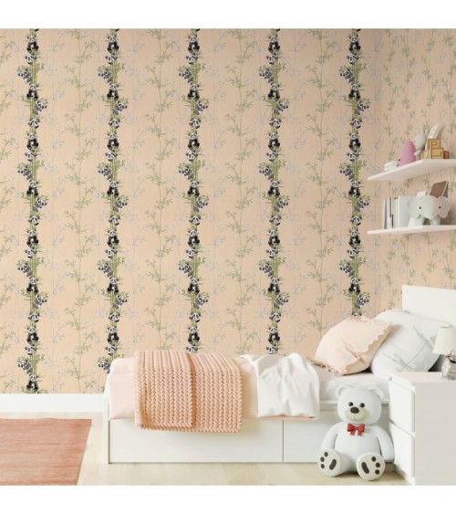 Vinyl Foam wallpaper on non-woven base Vinil Pandas DHN-1427/1 Peach 10,05 x 1,06 m