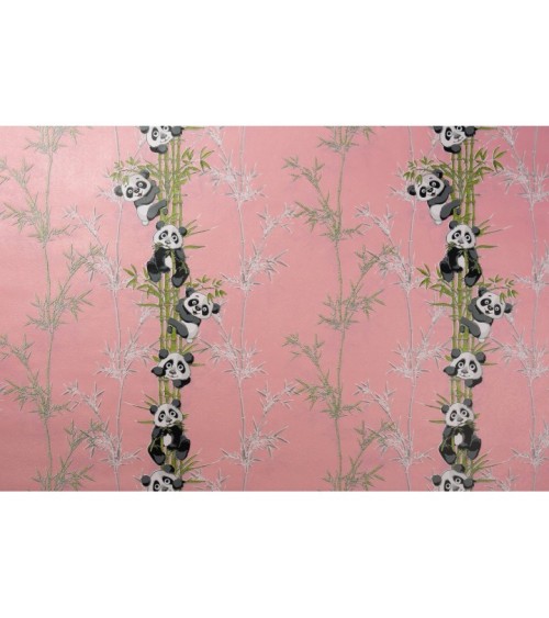 Vinyl Foam wallpaper on non-woven base Vinil Pandas DHN-1427/3 Pink 10,05 x 1,06 m