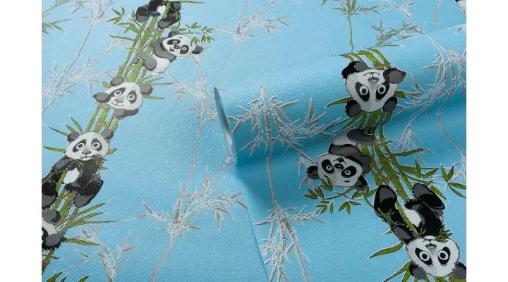 Vinyl Foam wallpaper on non-woven base Vinil Pandas DHN-1427/5 Blue 10,05 x 1,06 m