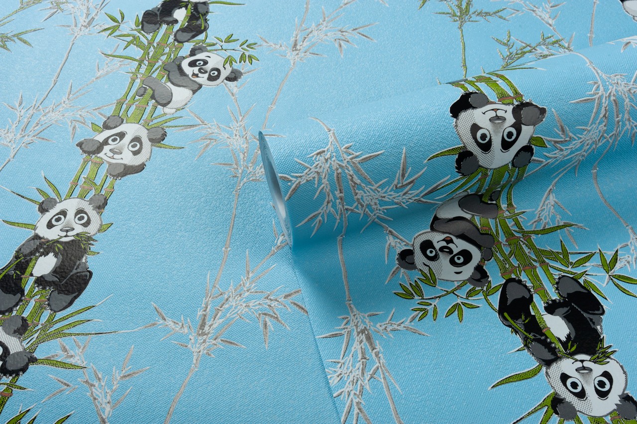 Vinyl Foam wallpaper on non-woven base Vinil Pandas DHN-1427/5 Blue 10,05 x 1,06 m