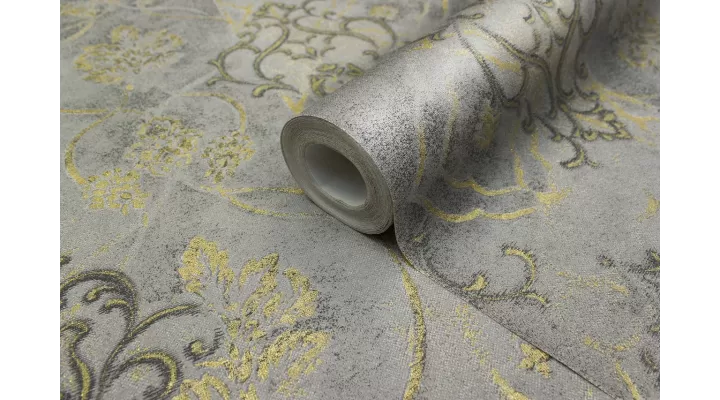 Hot Embossed wallpaper on Non-Woven Base Vinil Altair SHT 5-1470 Gray Gold 10,05 x 1,06 m