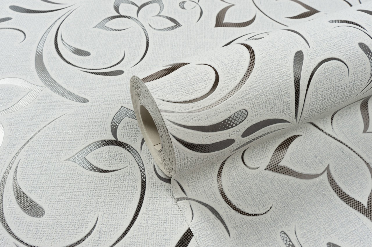 Vinyl Foam wallpaper on paper backing Vinil Delight WKV 1-1226 Light-Gray 10,05 x 0,53 m