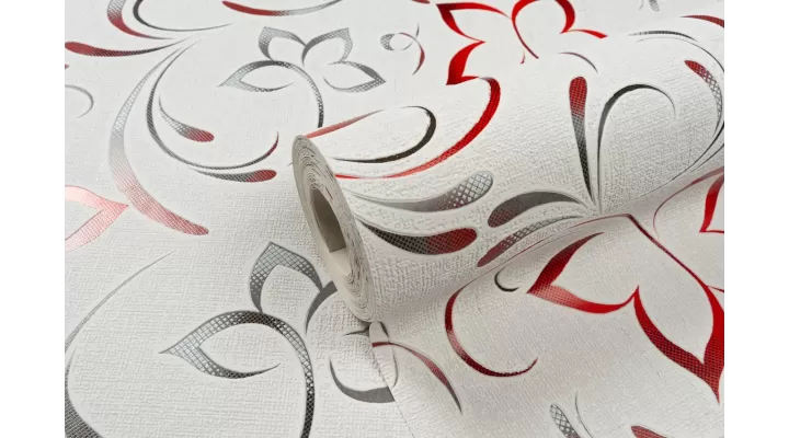 Vinyl Foam wallpaper on paper backing Vinil Delight WKV 2-1226 Gray-Red 10,05 x 0,53 m