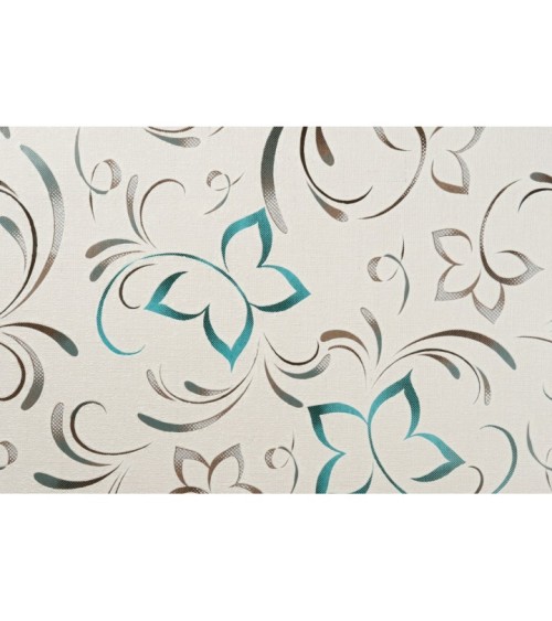 Vinyl Foam wallpaper on paper backing Vinil Delight WKV 3-1226 Gray-Turquoise 10,05 x 0,53 m