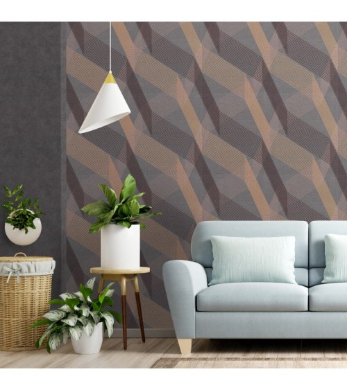 Hot Embossed wallpaper on Non-Woven Base Vinil Fringe TFSH 6-1431 Gray-Black 10,05 x 1,06 m