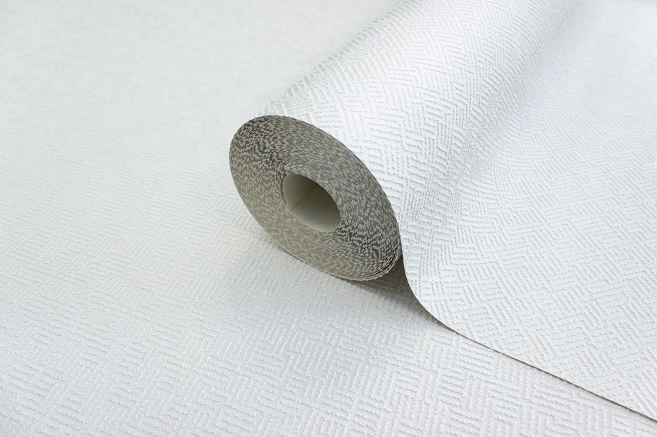 Vinyl Foam wallpaper on paper backing Vinil Tweel NKP 2-0785 Gray-White 15,0 x 0,53 m