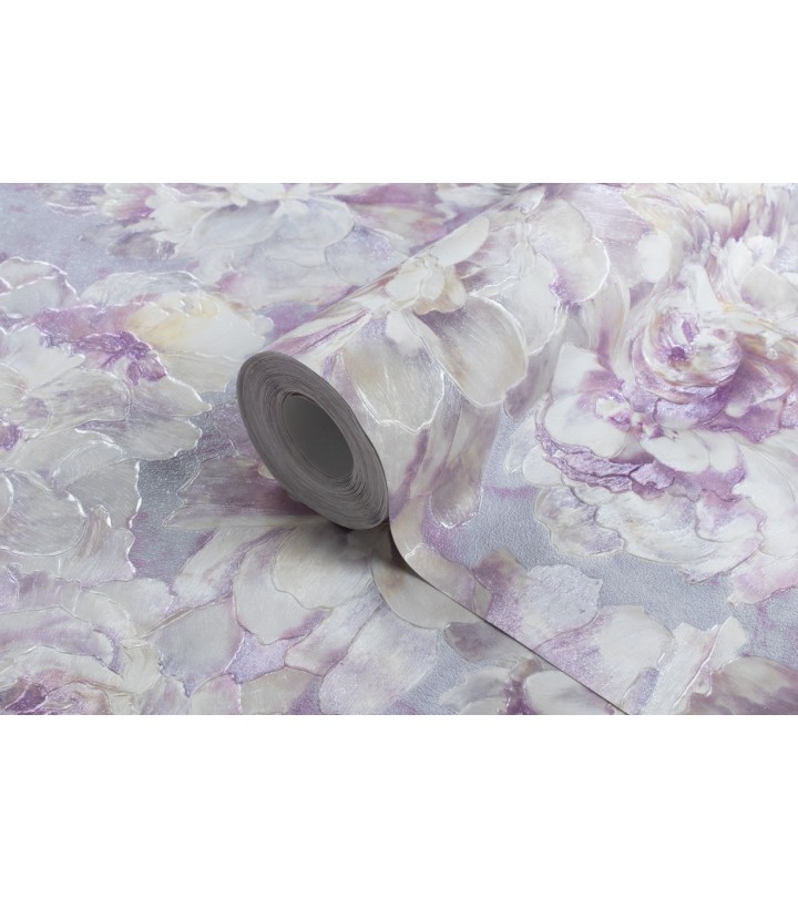 Hot Embossed wallpaper on Non-Woven Base Vinil Norwood VIP 6-1240 Gray-Purple 10,05 x 1,06 m