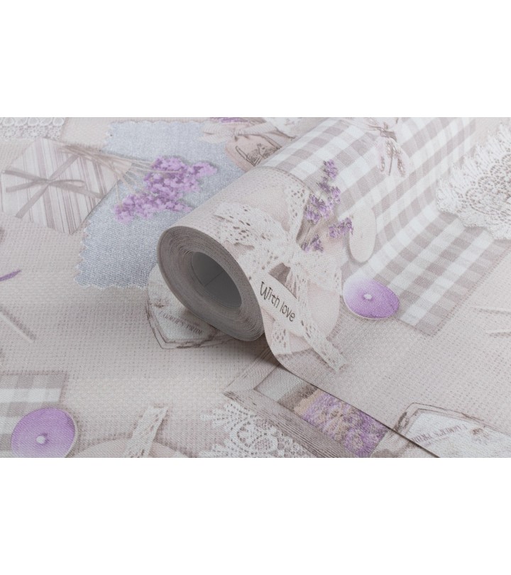 Hot Embossed wallpaper on Non-Woven Base Vinil Lavender SHT 2-1532 Light Pink 10,05 x 1,06 m