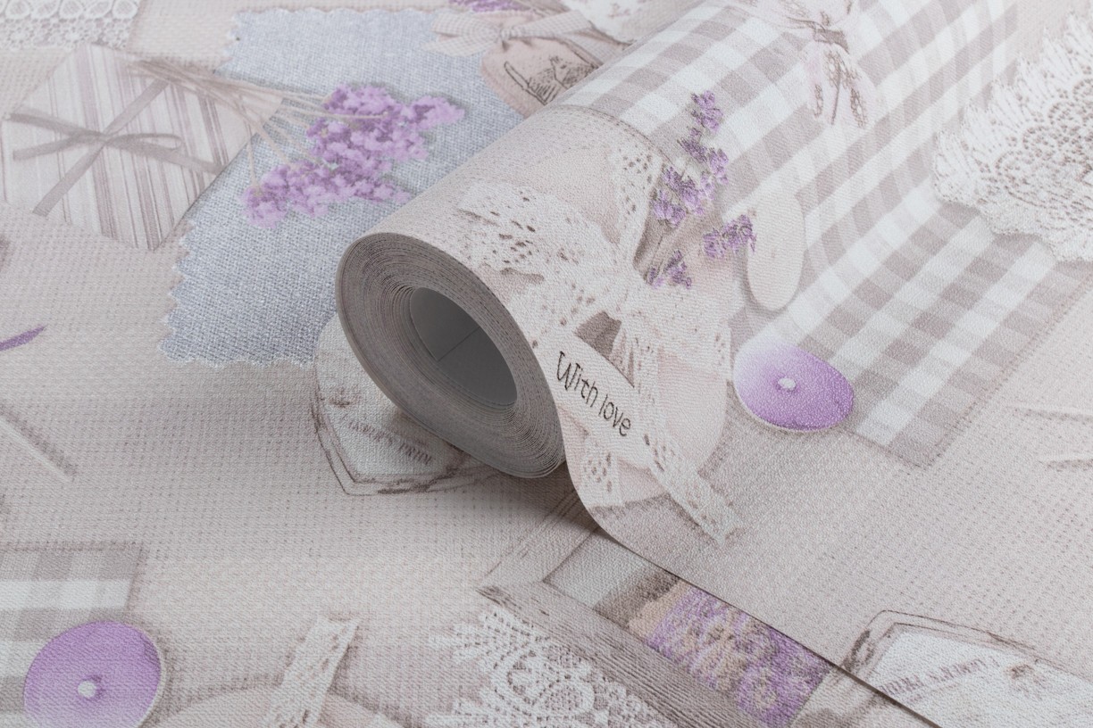 Hot Embossed wallpaper on Non-Woven Base Vinil Lavender SHT 2-1532 Light Pink 10,05 x 1,06 m