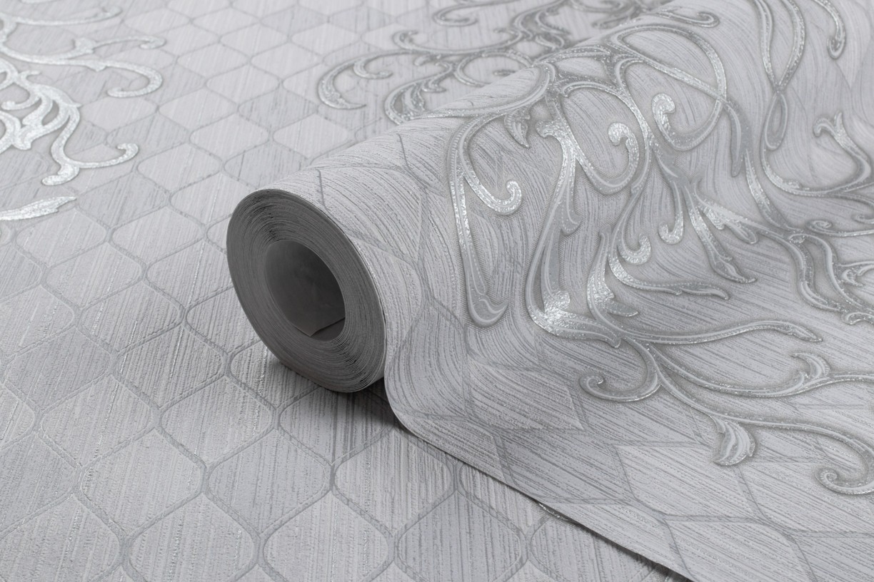 Vinyl Foam wallpaper on non-woven base Vinil Amina  DHS-1474/5 Gray 10,05 x 1,06 m