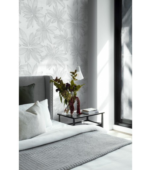 Vinyl Foam wallpaper on non-woven base Vinil Aturina  DHS-1476/1 White 10,05 x 1,06 m