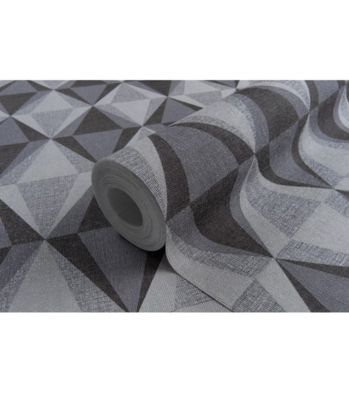 Hot Embossed wallpaper on Non-Woven Base Vinil Tiggo SHT 6-1535 Gray-Black 10,05 x 1,06 m