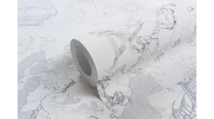 Hot Embossed wallpaper on Non-Woven Base Vinil Odyssey SHT 1-1539 Light-Gray 10,05 x 1,06 m