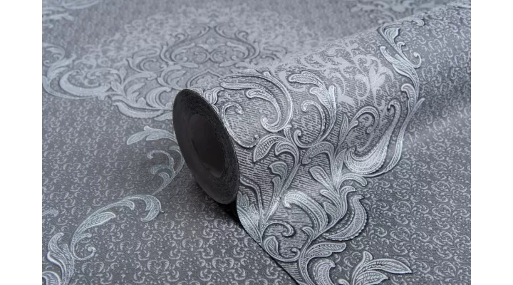 Vinyl Foam wallpaper on non-woven base Vinil Damir DHV-1486/6 Dark Gray 10,05 x 1,06 m