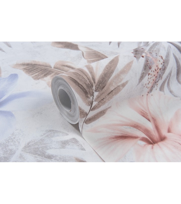 Hot Embossed wallpaper on Non-Woven Base Vinil Paradise SHT 1-1562 Light Pink Gray 10,05 x 1,06 m