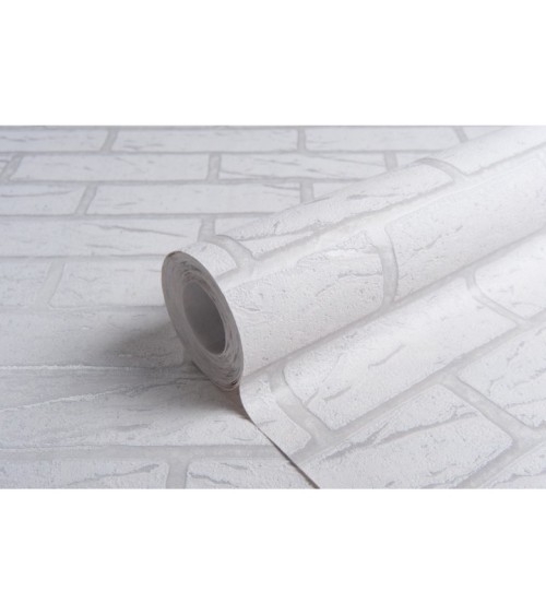 Vinyl Foam wallpaper on non-woven base Vinil Saman DHV-1488/2 Gray-White 10,05 x 1,06 m