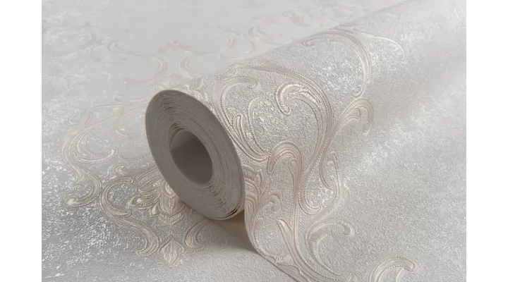 Hot Embossed wallpaper on Non-Woven Base Vinil Persia PVIP 2-0874 White 10,05 x 1,06 m