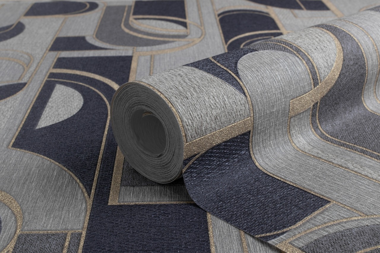 Hot Embossed wallpaper on Non-Woven Base Vinil Lion TFSH 6-1432 Gray-blue 10,05 x 1,06 m