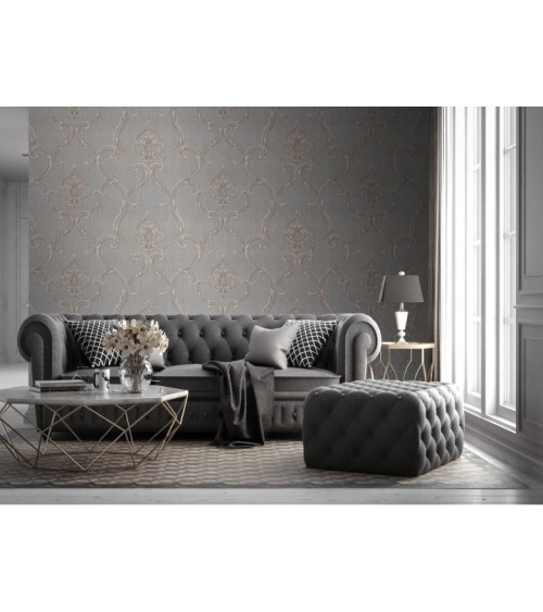 Hot Embossed wallpaper on Non-Woven Base Vinil Vensan PVIP 2-1571 White 10,05 x 1,06 m