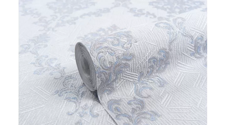 Vinyl Foam wallpaper on non-woven base Vinil Shamani DHV-1489/4 Gray Blue 10,05 x 1,06 m