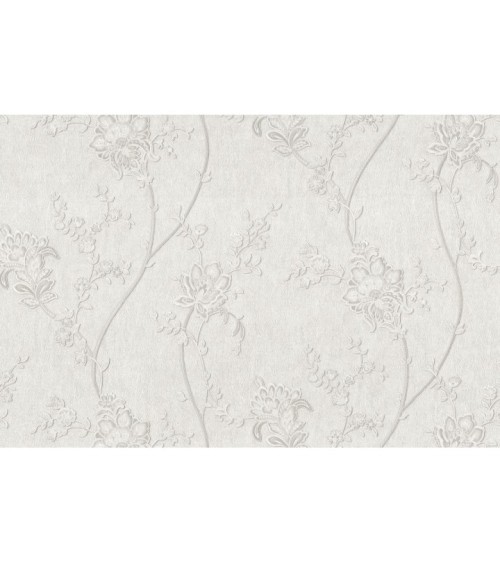 Hot Embossed wallpaper on Non-Woven Base Vinil Alanya PVIP 2-1572 White 10,05 x 1,06 m