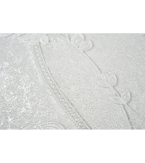 Hot Embossed wallpaper on Non-Woven Base Vinil Alanya PVIP 2-1572 White 10,05 x 1,06 m