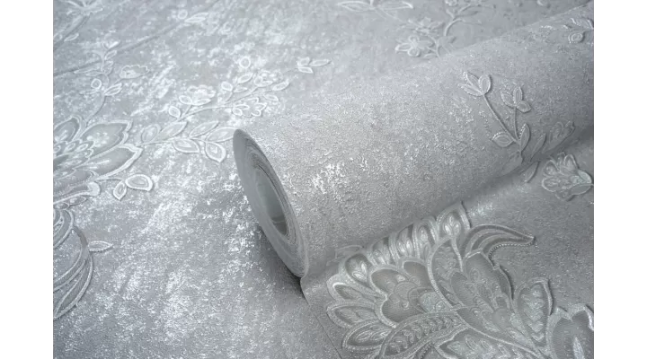 Hot Embossed wallpaper on Non-Woven Base Vinil Alanya PVIP 6-1572 Gray 10,05 x 1,06 m