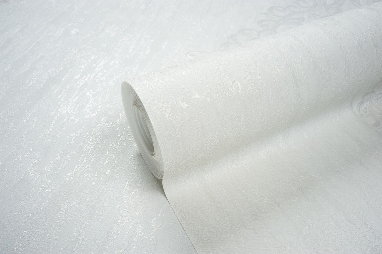 Hot Embossed wallpaper on Non-Woven Base Vinil Irene TFSH 2-1436 White 10,05 x 1,06 m