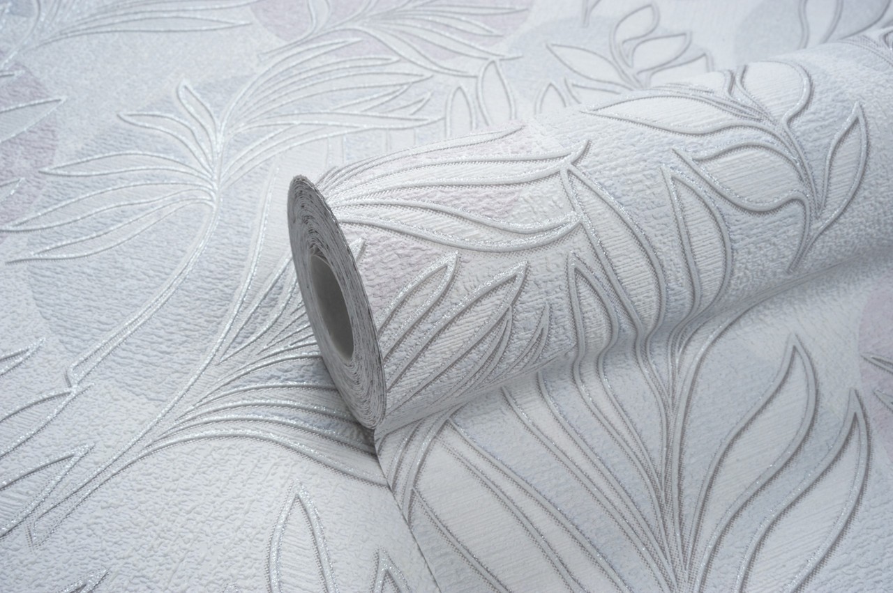 Vinyl Foam wallpaper on non-woven base Vinil Fern DHV-1591/1 Light-Gray 10,05 x 1,06 m