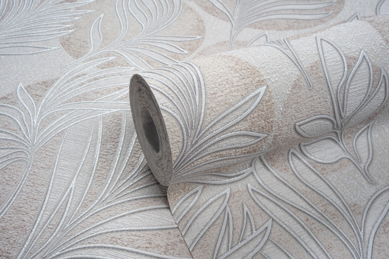 Vinyl Foam wallpaper on non-woven base Vinil Fern DHV-1591/3 Beige 10,05 x 1,06 m