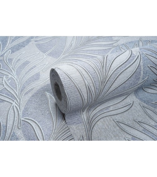 Vinyl Foam wallpaper on non-woven base Vinil Fern DHV-1591/5 Gray-Purple 10,05 x 1,06 m