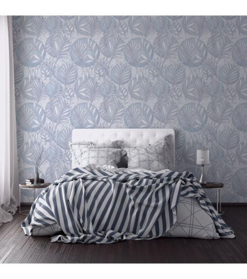 Vinyl Foam wallpaper on non-woven base Vinil Fern DHV-1591/5 Gray-Purple 10,05 x 1,06 m