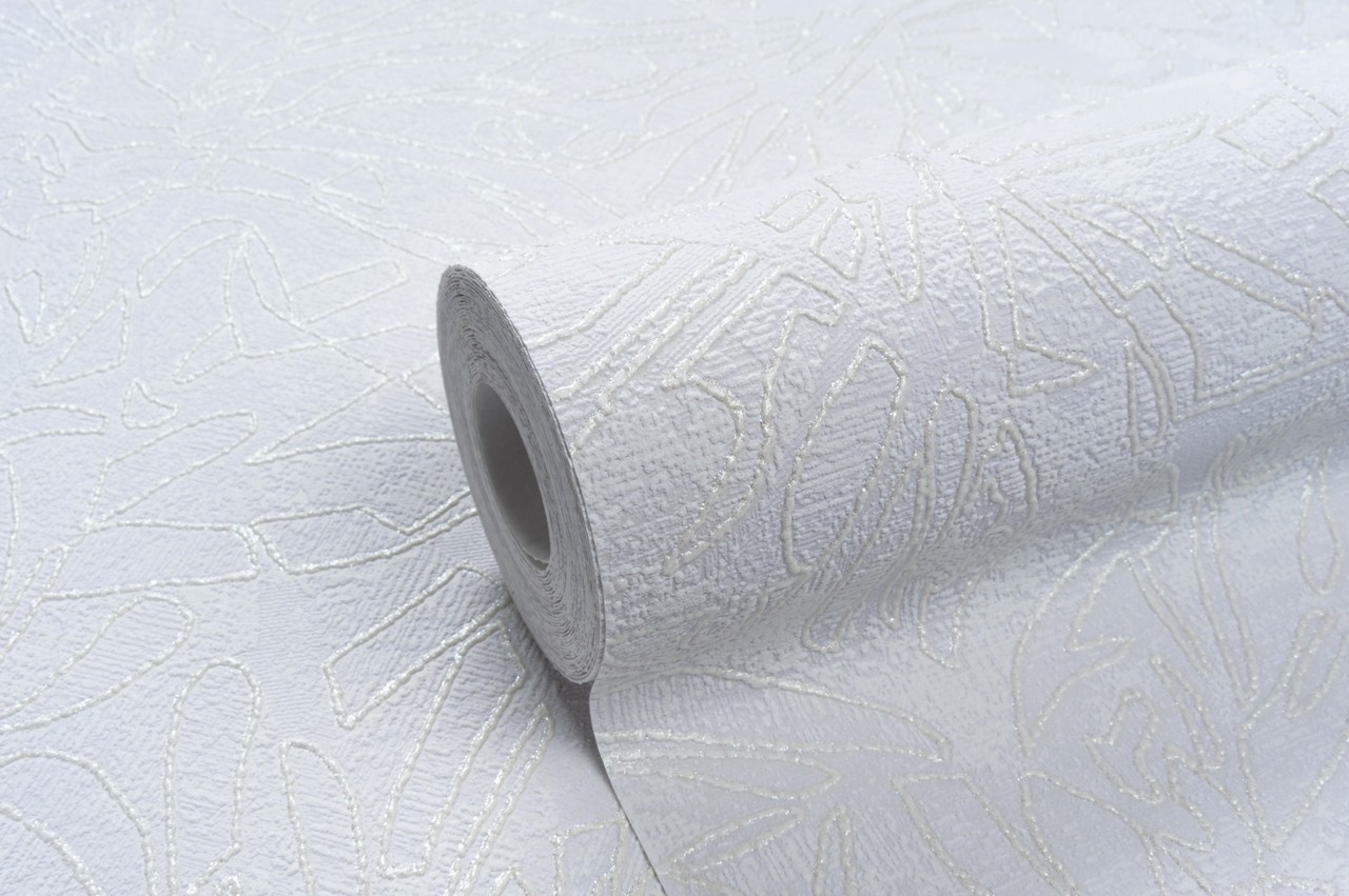 Vinyl Foam wallpaper on non-woven base Vinil Fiji  DHS-1480/1 White 10,05 x 1,06 m