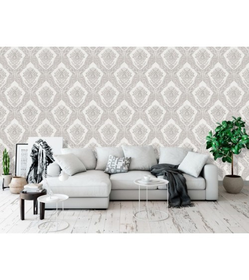 Vinyl Foam wallpaper on non-woven base Vinil CHARLOTTE KFV 2-1621 Pearl-Golg-Silver 10,05 x 0,53 m